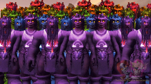 pride 2025, shows rows of folks from the front wearing colors of the 6-stripe pride flag, the camera rotates to above everyone and zooms out to show they are part of a inclusive progress pride flag