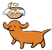 Sausage Dog Cooking Sticker by Stefanie Shank