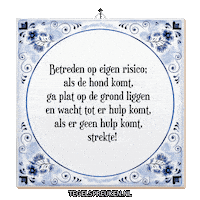 Plat Grap Sticker by Tegelspreuken.nl