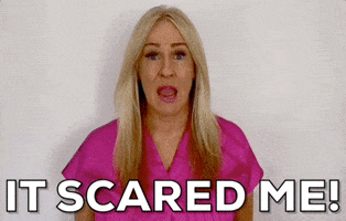Scared GIF by Vikki Downey