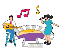 Illustration Singing Sticker by National Arts Council Singapore