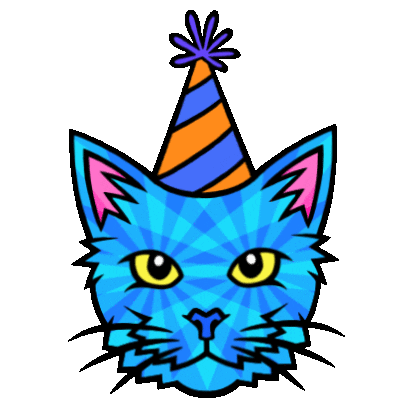 New Year Cat Sticker by Electric Catnip