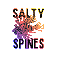 SaltySpines shark scuba diving lionfish salty spines Sticker