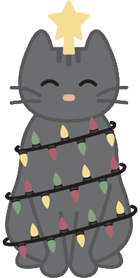 Christmas Tree Cat Sticker
