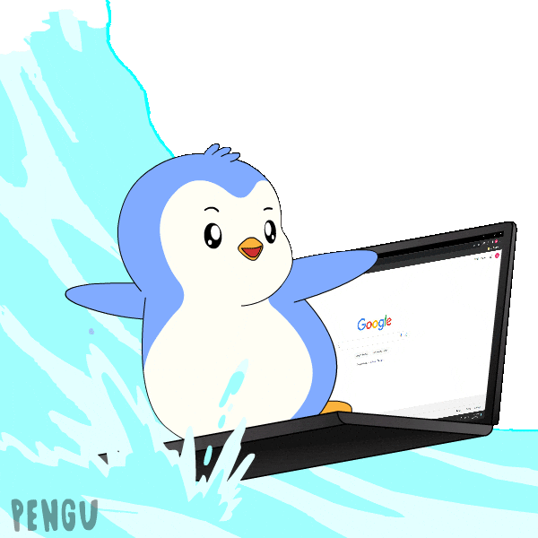 Scrolling Social Media Sticker by Pudgy Penguins
