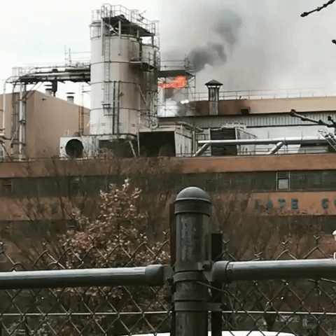 Flames Shoot from Roof of Chicago Chocolate Factory