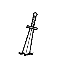 hansrinaldi sword Sticker