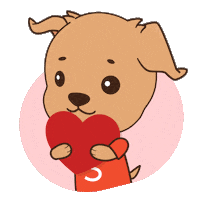 shopeebr love heart dog amor Sticker