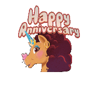 Happy Anniversary Sticker by Afro Unicorn