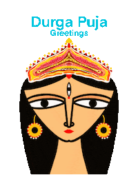 Durga Puja Happiness Sticker by Rima Bhattacharjee