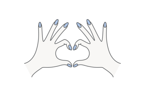 VarnishLane giphyupload heart hands varnish lane a new lane to love Sticker