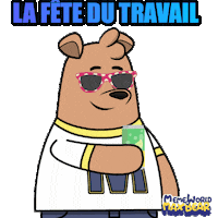 Tag Der Arbeit Party Sticker by Meme World of Max Bear