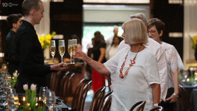 Cheers Champagne GIF by MasterChefAU