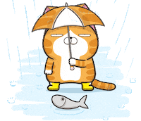 cat raining Sticker by MochiDad