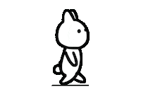 HoradeMiarte cartoon bunny walking rabbit Sticker