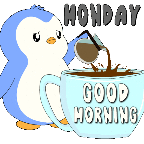 Monday Morning Coffee Sticker by Pudgy Penguins