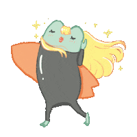 ribbitworkshop frog surfing blond froggy Sticker