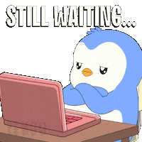 Still Waiting Penguin Sticker by Pudgy Penguins