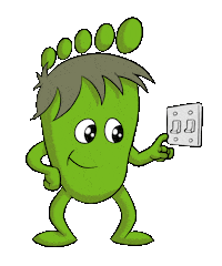 TheFootkin switch off save the environment eco-conscious mindyourfootprint Sticker