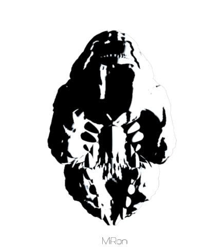 black and white spinning STICKER by Miron
