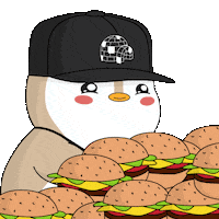Hungry Burger Sticker by Pudgy Penguins