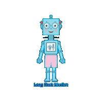 Robot Sticker by BigHeadBob.com