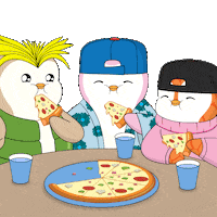 Hungry Pizza Time Sticker by Pudgy Penguins