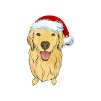 Santa Dog Christmas Sticker