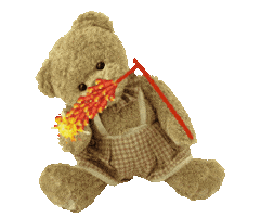 Teddy Bear Chines New Year Sticker