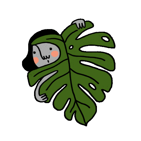 papoulasdouradas giphyupload girl plant monstera Sticker