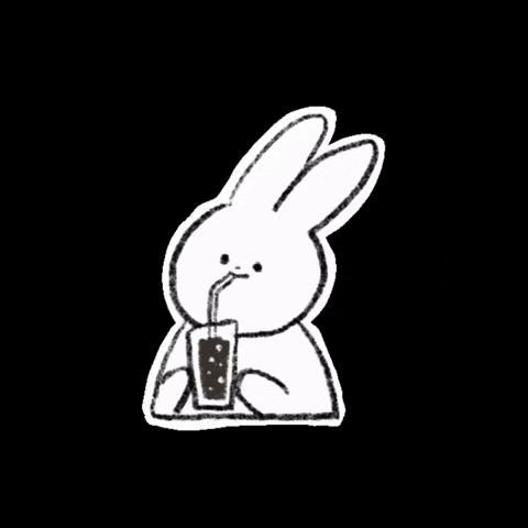junnicat drink eat bunny yum GIF
