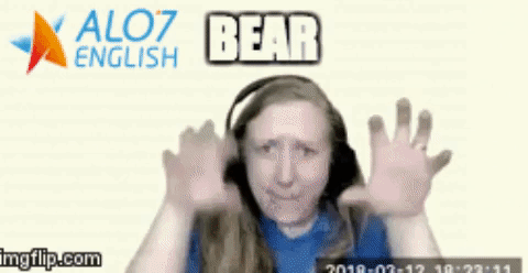 bear total physical response GIF by ALO7.com