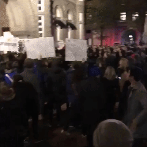 Washington Demonstrators Gather Outside Trump Hotel