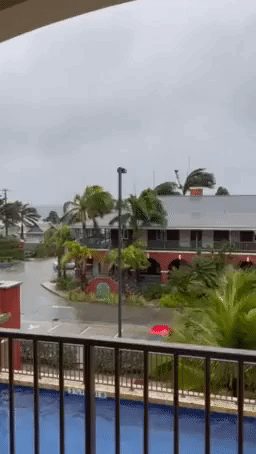 Wind and Rain Accompany Hurricane Elsa's Arrival in Barbados