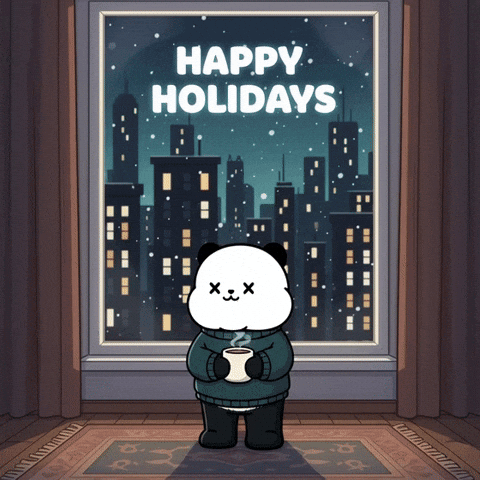Snowing Outside Merry Christmas GIF by Kanpai Pandas