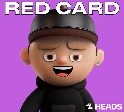 Serious Red Card GIF by OneFootball Heads