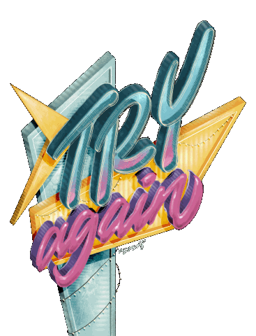 aysaptr retro motivation lettering try Sticker