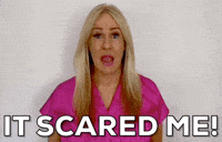 Scared GIF by Vikki Downey