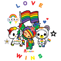 Pride Love Wins Sticker by tokidoki