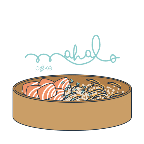 Poke Bowl Sticker by Lalak