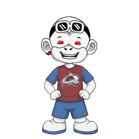 Colorado Avalanche White Monkey Sticker by Zhot