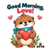 Good Morning Love Sticker by Otto the Otter by GleeSpace