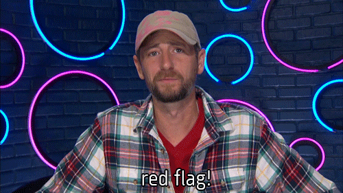 Suspicious Red Flag GIF by Big Brother