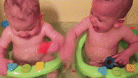 Cute Baby Twins Enjoy a Funny, Splashy, Bath Time