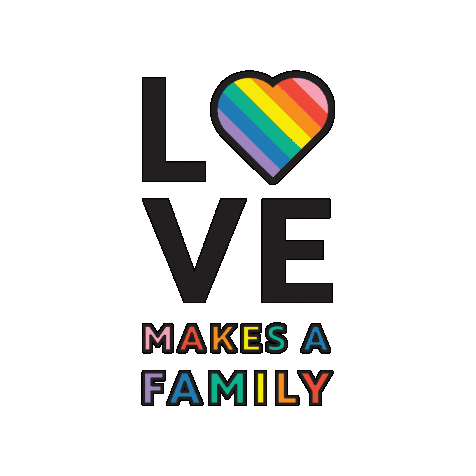 Love Makes A Family Rainbow Sticker by Canadian Fertility Consulting