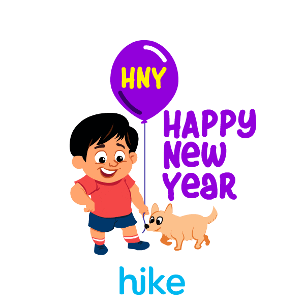 Happy New Year 2K20 Sticker by Hike Sticker Chat