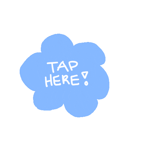 mgjn tap tap here blue flower blue sticker Sticker