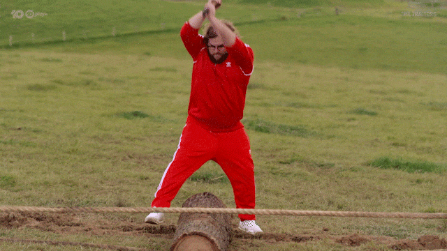Swing Chop GIF by The Traitors Australia
