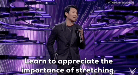 A man talking about the importance of stretching