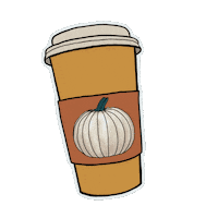 doodlingkristin coffee fall pumpkin latte Sticker
